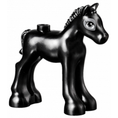 horse friends foal with dark bluish gray and white eyes with 2 eyelashes pattern