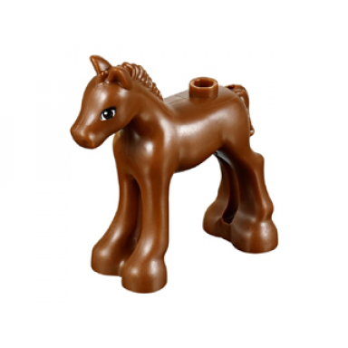horse friends foal with reddish brown and white eyes and 3 black eyelashes pattern