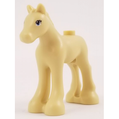 horse friends foal with bright light blue and white eyes and 2 black eyelashes pattern