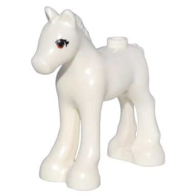 horse friends foal with dark orange eyes and 2 black eyelashes pattern