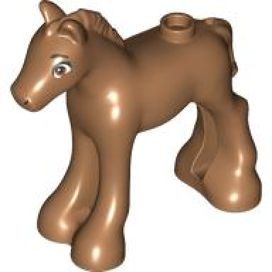 medium nougat horse friends foal with dark orange eyes with black eyebrows and eyelashes pattern peanut
