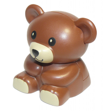 duplo teddy bear with tan mouth and feet pattern