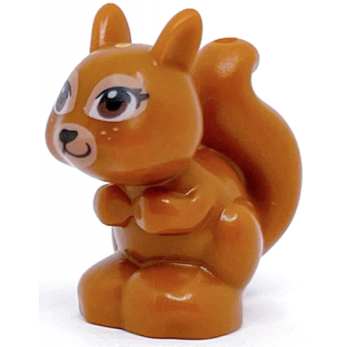squirrel friends elves with black reddish brown and white eyes and black eyelashes nose and mouth pattern