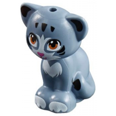 sand blue cat friends elves sitting with medium nougat eyes dark pink nose and black and white patches pattern chico