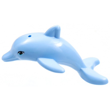 dolphin friends elves jumping with bottom axle holder with almond shape medium azure eyes with eyelashes pattern