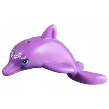 medium lavender dolphin friends elves jumping with bottom axle holder with medium azure eyes and white face decorations pattern delphia