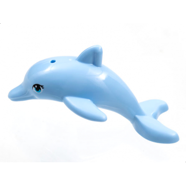 dolphin friends elves jumping with bottom axle holder with large round shape medium azure eyes with eyelashes pattern