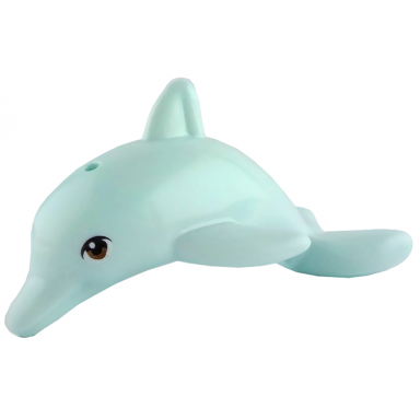 light aqua dolphin friends style jumping with bottom axle holder with reddish brown eyes pattern