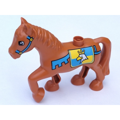 duplo horse with saddle with crowned eagle pattern