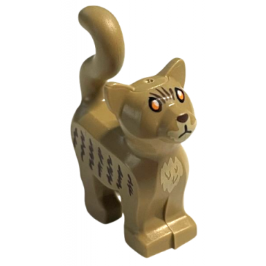 dark tan cat standing with orange eyes tan chest and muzzle dark brown stripes and nose pattern hp mrs norris
