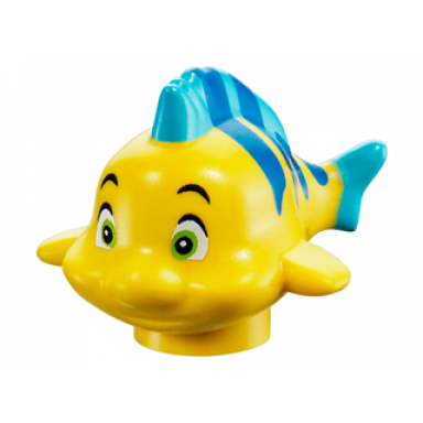 fish the little mermaid with blue stripes medium azure dorsal and caudal fins lime eyes pattern flounder fabius undetermined type