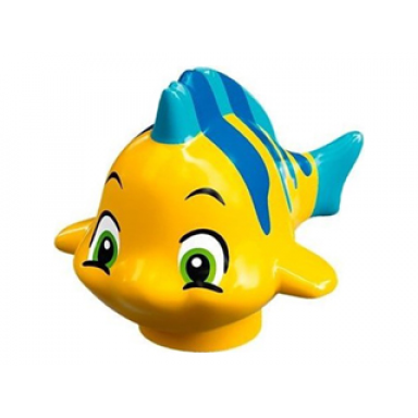 fish the little mermaid with blue stripes medium azure dorsal and caudal fins lime eyes with bottom eyelids pattern flounder fabius