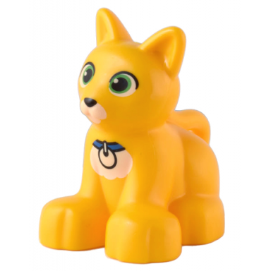 duplo cat kitten sitting with bright green eyes and blue collar with round white tag pattern sox