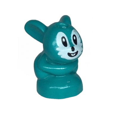 dark turquoise bunny rabbit friends baby sitting with white eyes pupils teeth and whiskers black irises nose and mouth pattern sonic the hedgehog pocky