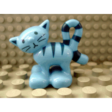 duplo cat standing turned head with stripes pattern - pilchard