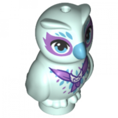 owl elves with medium azure beak eyes and feathers and medium lavender scarf and eye borders pattern owlyver