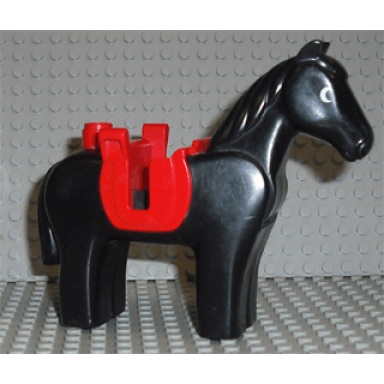 duplo horse with movable head and saddle