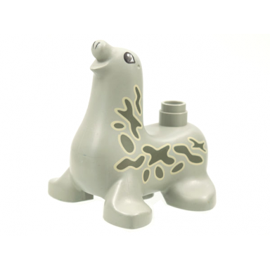 light gray duplo seal with dark gray spots pattern