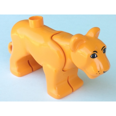 medium orange duplo lion adult female with movable head