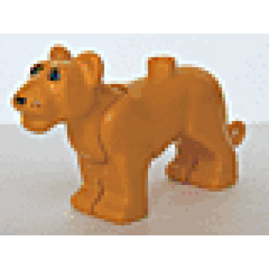 bright light orange duplo lion adult female with movable head