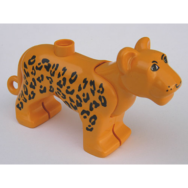 medium orange duplo leopard adult with movable head