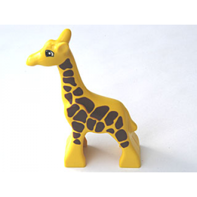 yellow duplo giraffe baby small eyes squared pattern