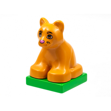earth orange duplo lion jaguar baby cub on bright green base dora the explorer