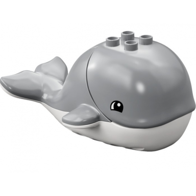 light bluish gray duplo whale with white base