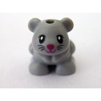 light bluish gray hamster mouse friends elves with black eyes and whiskers and magenta nose and mouth pattern molly
