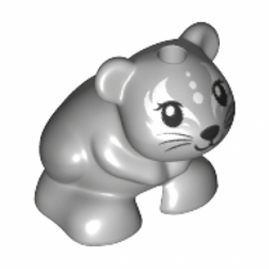 light bluish gray hamster mouse friends elves with black eyes nose mouth and whiskers and white face decorations pattern