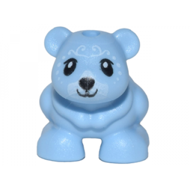 bright light blue hamster mouse friends elves with black eyes nose and mouth and white muzzle and face decorations pattern lil blu