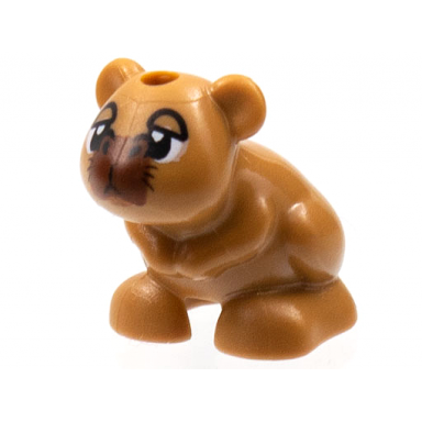 medium nougat hamster mouse friends elves with black eyes droopy eyelids and reddish brown muzzle pattern encanto chispi the capybara