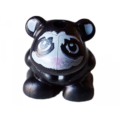 black hamster mouse friends elves with white face and ears and bright pink nose pattern