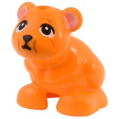 orange hamster mouse friends elves with black eyes nose and mouth dark orange lines and bright pink ears pattern nibbler