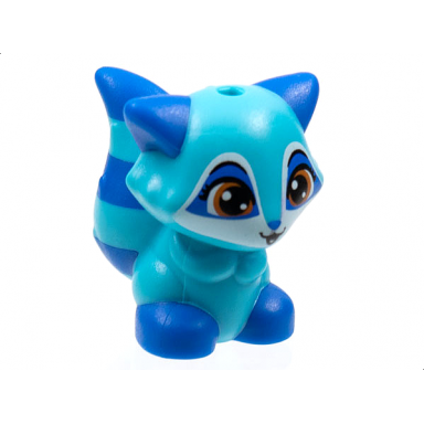 blue raccoon whisker haven tales pocahontas raccoon with medium azure body and striped tail and dark orange eyes pattern windflower