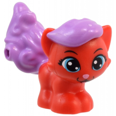 red cat whisker haven tales ariels kitten with molded medium lavender hair and bushy tail and printed medium azure eyes and bright pink nose pattern treasure