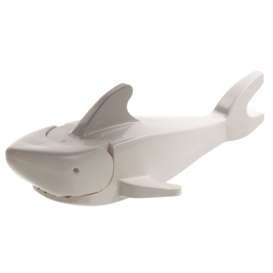 white shark with pointed nose and debossed eyes
