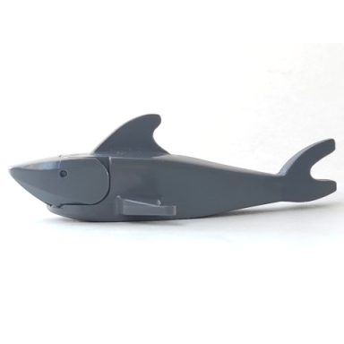 dark bluish gray shark with pointed nose and debossed eyes