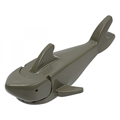 dark gray shark with pointed nose and debossed eyes