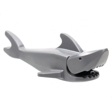 dark bluish gray shark with rounded nose and debossed eyes