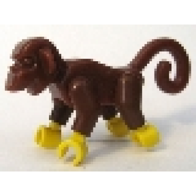 reddish brown monkey with yellow hands and feet