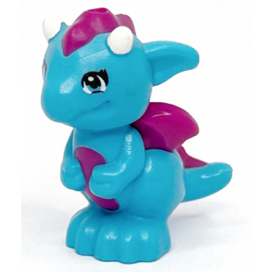 dragon elves baby with molded magenta stomach spines and wings and printed white horns pattern miku