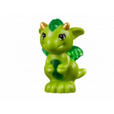 dragon elves baby with molded trans-green stomach spines and wings and printed gold horns pattern floria