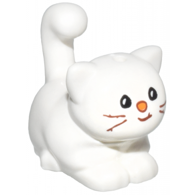 white cat friends large sitting with black eyes reddish brown whiskers and orange nose pattern