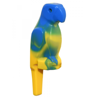bird parrot with large beak with marbled blue pattern