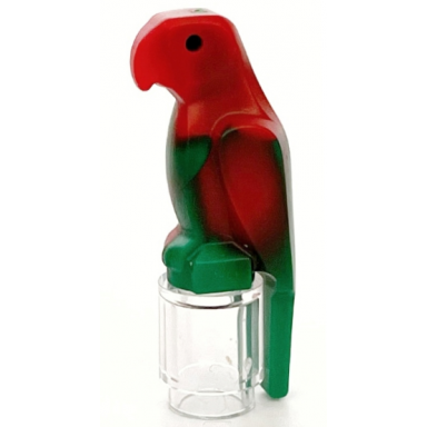 bird parrot with large beak with marbled red pattern
