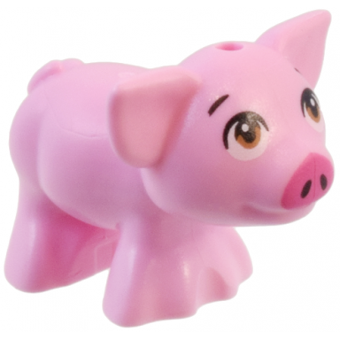 bright pink pig friends with black eyebrows medium nougat eyes and dark pink nose pattern hamlet