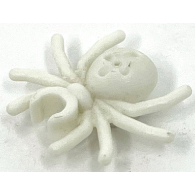 glow in dark white spider with round abdomen and clip
