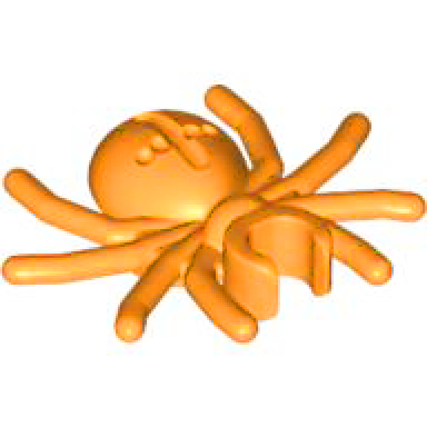 orange spider with round abdomen and clip
