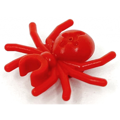red spider with round abdomen and clip